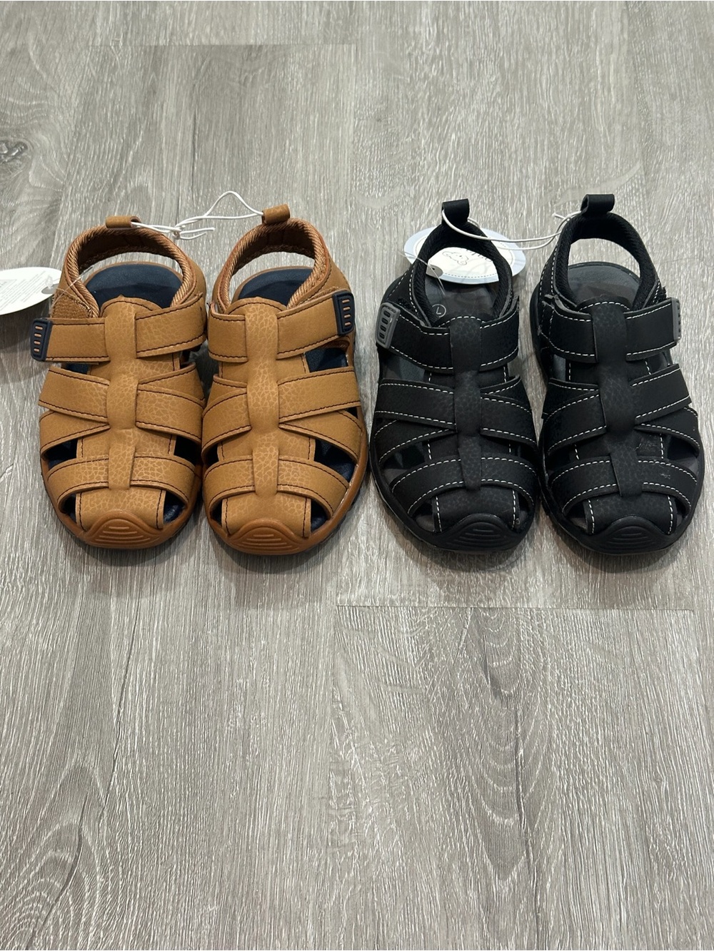 Koala Kids Closed-Toe Sandals in Brown and Black